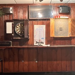 a dart and a dart board