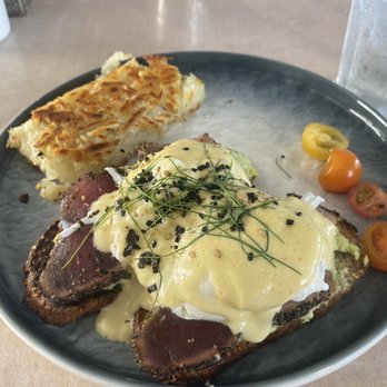 Mala Ocean Tavern - Eggs Benedict with Tuna, the hash browns were amazing too! - Seafood Near Me - Lahaina, Hawaii Mala Ocean Tavern - Eggs Benedict with Tuna, the hash browns were amazing too! - Seafood Near Me - Lahaina, Hawaii