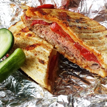 Sam LaGrassa's - Grilled sandwich: roast beef, red peppers, cheese. With their house pickle! :) - Delis Near Me - Boston, Massachusetts Sam LaGrassa's - Grilled sandwich: roast beef, red peppers, cheese. With their house pickle! :) - Delis Near Me - Boston, Massachusetts