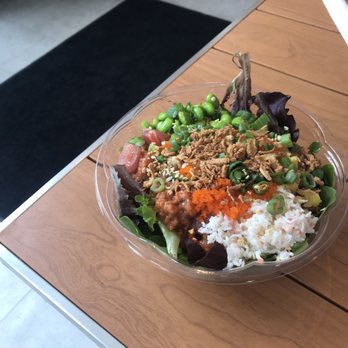 Poke Square - My go to - half greens with ginger dressing, half rice with spicy tuna and tuna with medium house poke sauce. You'll thank me later - Poke Near Me - Seattle, Washington Poke Square - My go to - half greens with ginger dressing, half rice with spicy tuna and tuna with medium house poke sauce. You'll thank me later - Poke Near Me - Seattle, Washington