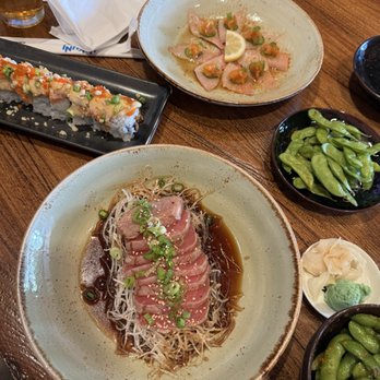 Mikuni - Spicy Freaky Edamame, sea steak, - Japanese Near Me - Davis, California Mikuni - Spicy Freaky Edamame, sea steak, - Japanese Near Me - Davis, California
