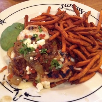 Saltgrass Steak House - Chicken Laredo with sweet potato fries. The chicken tastes just like something my dad cooked before and it's tenderly delicious. - Steakhouses Near Me - Webster, Texas Saltgrass Steak House - Chicken Laredo with sweet potato fries. The chicken tastes just like something my dad cooked before and it's tenderly delicious. - Steakhouses Near Me - Webster, Texas