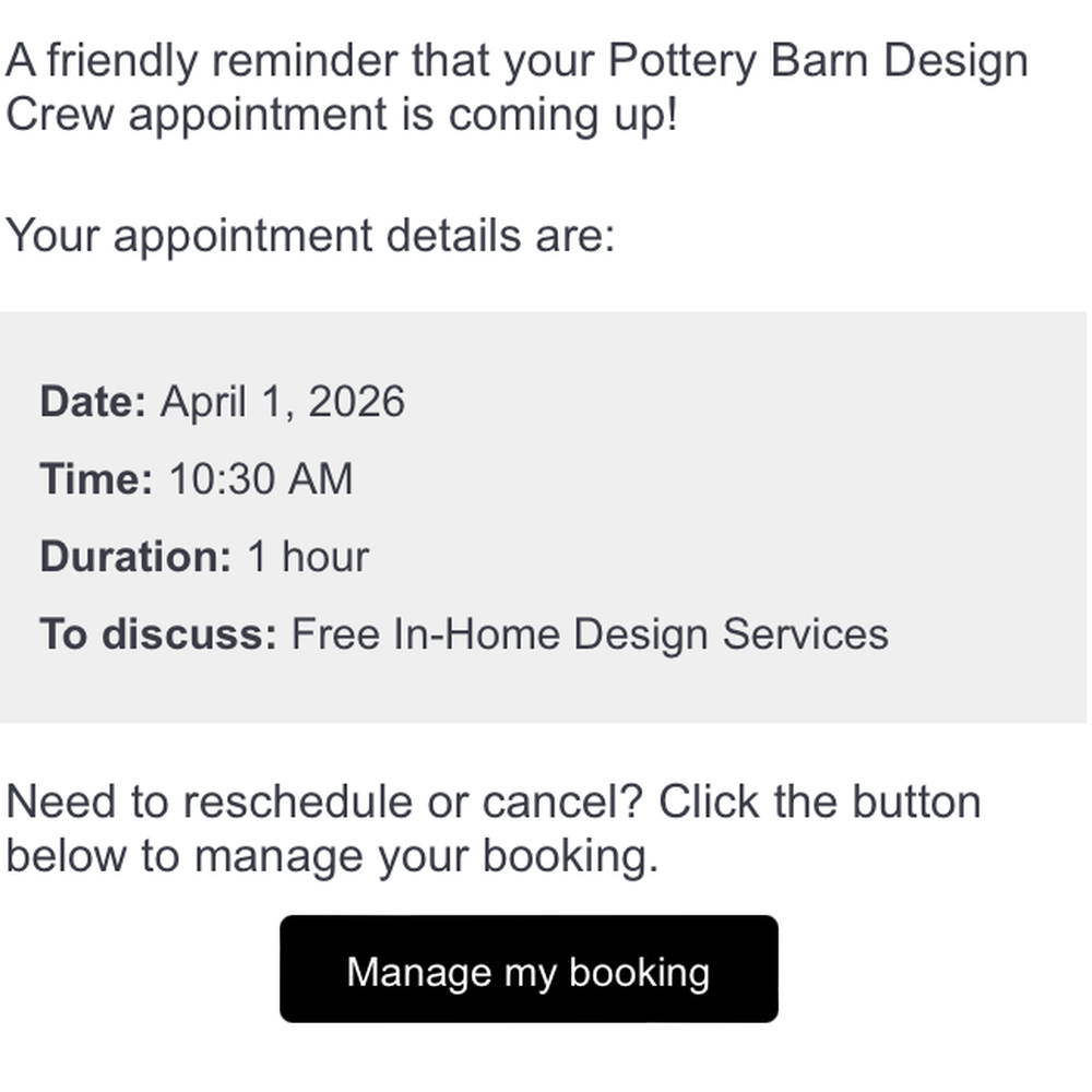 Appointment Confirmation