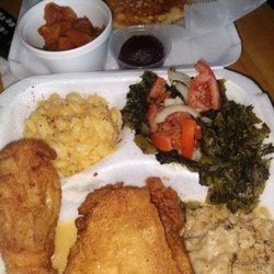 W & S Ribs & More - I have chicken and dressing with three sides, everything was good.