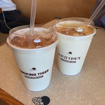 Smoking Tiger Coffee Lab - Banana milk latte, iced - Coffee & Tea Near Me - Brea, California Smoking Tiger Coffee Lab - Banana milk latte, iced - Coffee & Tea Near Me - Brea, California