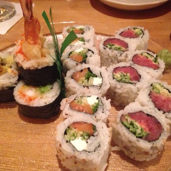 New Ginza - Crazy maki on the left, Phili maki in the middle and spicy tuna on the right! - Sushi Bars Near Me - Watertown, Massachusetts