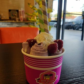 Roll Avenue Ice Cream Rolls - Taro rolled ice cream with condensed milk, raspberries, whipped cream, and pandan/taro rolled wafers. - Ice Cream & Frozen Yogurt Near Me - Mesa, Arizona Roll Avenue Ice Cream Rolls - Taro rolled ice cream with condensed milk, raspberries, whipped cream, and pandan/taro rolled wafers. - Ice Cream & Frozen Yogurt Near Me - Mesa, Arizona