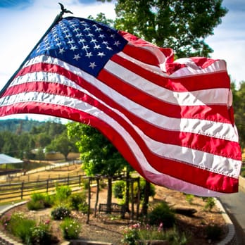 Flying M Ranch - A view from the Ranch House looking out to our two outdoor arenas, one covered arena, hay barn, horse barn, hot walker & fields - Horse Boarding Near Me - Placerville, California Flying M Ranch - A view from the Ranch House looking out to our two outdoor arenas, one covered arena, hay barn, horse barn, hot walker & fields - Horse Boarding Near Me - Placerville, California