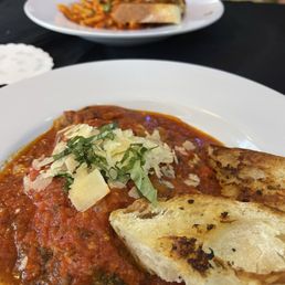 Lasagna and spicy pasta. Lasagna and spicy pasta.