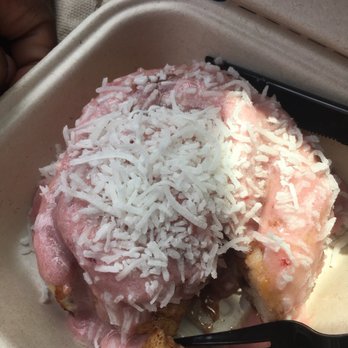 Cinnaholic - With raspberry frosting and coconut flakes - Desserts Near Me - Atlanta, Georgia Cinnaholic - With raspberry frosting and coconut flakes - Desserts Near Me - Atlanta, Georgia