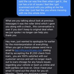 iCarsChicago - Tried to scam me into agreeing to 1200$ when I have spent 4500$ THIS GUY IS A SCAM STAY AWAY