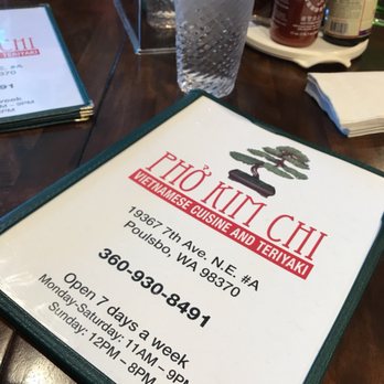 Pho Kimchi - Menu with contact info - Vietnamese Near Me - Poulsbo, Washington
