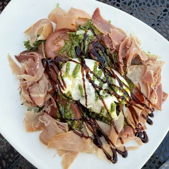 The Den - Burrata Caprese (+ Prosciutto) - Seafood Near Me - Houghton, Michigan The Den - Burrata Caprese (+ Prosciutto) - Seafood Near Me - Houghton, Michigan