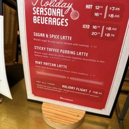 Holiday 2025 menu