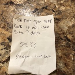 a note on a counter