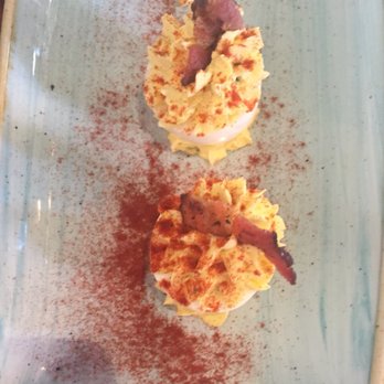 Hen Quarter - Deviled hen eggs with bacon - Southern Near Me - Alexandria, Virginia Hen Quarter - Deviled hen eggs with bacon - Southern Near Me - Alexandria, Virginia