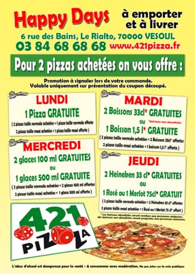 Menu photo 1 421 Pizza Vesoul, 70