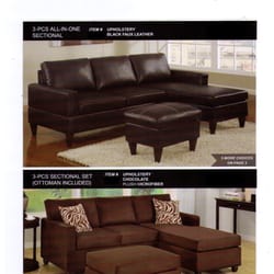 Diamond Furniture - Sofa Chase With Free Ottoman(Bonded Leather) Starting at $298 (Choice Of Color)