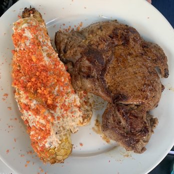 Hull Street Blues Cafe - Daily special- steak with Mexican street corn elote with hot Cheetos - Seafood Near Me - Baltimore, Maryland Hull Street Blues Cafe - Daily special- steak with Mexican street corn elote with hot Cheetos - Seafood Near Me - Baltimore, Maryland