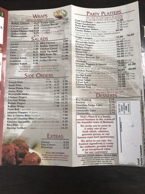 Menu photo 2 Nick's Place II Belmont, MA Menu photo 2 Nick's Place II Belmont, MA