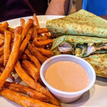 Guru's Cafe - Cilantro Lime Quesadilla with sweet potato fries (side substitute) - Coffee & Tea Near Me - Provo, Utah
