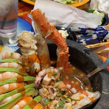 Mariscos Playa Hermosa - Look at all the goodness in the molcajete, not skimpy at all! - Mexican Near Me - Phoenix, Arizona Mariscos Playa Hermosa - Look at all the goodness in the molcajete, not skimpy at all! - Mexican Near Me - Phoenix, Arizona