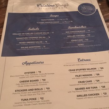 Cristina Gray’s Restaurant & Bar - Standard Menu - New American Near Me - High Point, North Carolina Cristina Gray’s Restaurant & Bar - Standard Menu - New American Near Me - High Point, North Carolina