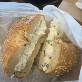 Bagel Pub - Sesame bagel scallion cream cheese - Bagels Near Me - New York, New York Bagel Pub - Sesame bagel scallion cream cheese - Bagels Near Me - New York, New York