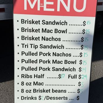 Big Vic's BBQ - Here is the menu we ordered from. - Barbeque Near Me - Turlock, California