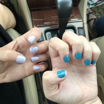TJ Nail Spa - Gel nails - holographic & blue - Nail Salons Near Me - Sacramento, California TJ Nail Spa - Gel nails - holographic & blue - Nail Salons Near Me - Sacramento, California