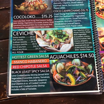 Coco Loko - Part of the menu - Seafood Near Me - El Paso, Texas Coco Loko - Part of the menu - Seafood Near Me - El Paso, Texas