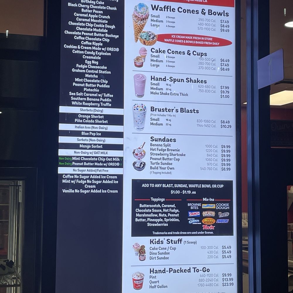 Bruster's Real Ice Cream - Menu - Ice Cream & Frozen Yogurt Near Me - La Mesa, California Bruster's Real Ice Cream - Menu - Ice Cream & Frozen Yogurt Near Me - La Mesa, California