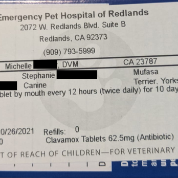 Veterinary Emergency Center - Clearly not mine, as my name is definitely not Stephanie, I don't have a terrier, and have never had a pet named Mufasa. - Veterinarians Near Me - Redlands, California Veterinary Emergency Center - Clearly not mine, as my name is definitely not Stephanie, I don't have a terrier, and have never had a pet named Mufasa. - Veterinarians Near Me - Redlands, California