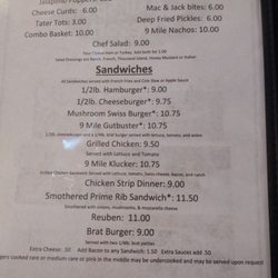 9 Mile All-Sport Resort - Updated menu
