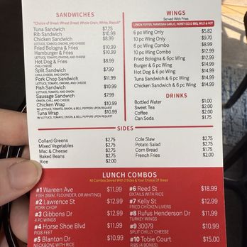 I Put My Foot N It Cafe - Back of menu - Breakfast & Brunch Near Me - Scottdale, Georgia
