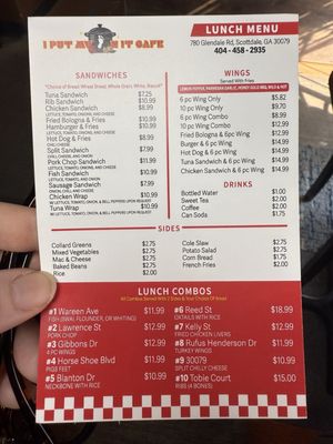 Menu photo 3 I Put My Foot N It Cafe Scottdale, GA