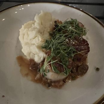 Elderwood - Seared Scallops (with mashed potatoes instead of potato pave) - Cocktail Bars Near Me - Visalia, California Elderwood - Seared Scallops (with mashed potatoes instead of potato pave) - Cocktail Bars Near Me - Visalia, California