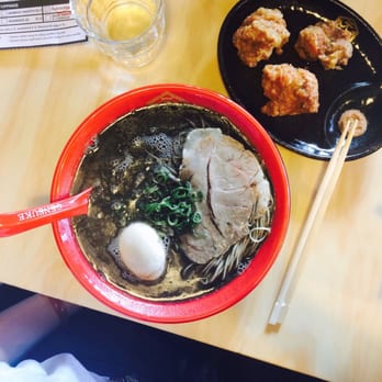 Hakata Gensuke - Black tonkotsu ramen (w/ flavoured egg) $16 and Chicken Karaage $5 - Ramen Near Me - Melbourne, VIC Hakata Gensuke - Black tonkotsu ramen (w/ flavoured egg) $16 and Chicken Karaage $5 - Ramen Near Me - Melbourne, VIC