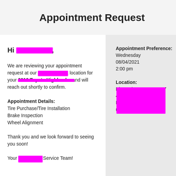 Big O Tires - When I requested my appointment. - Auto Repair Near Me - Benicia, California Big O Tires - When I requested my appointment. - Auto Repair Near Me - Benicia, California