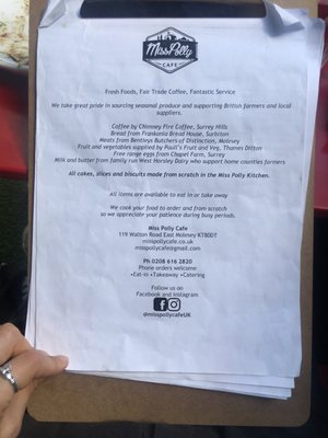 Menu photo 6 Miss Polly Cafe East Molesey, SRY