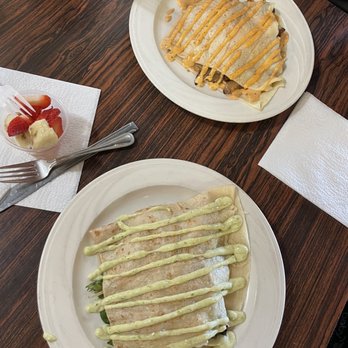 Wholly Crepe - Top- Kitchen Sink Crepe Bottom- Chicken Pesto Crepe - Creperies Near Me - Poway, California