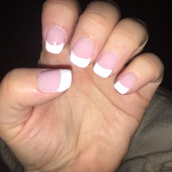 Shiloh Nails & Spa - Pink dip, white polish on nail tips - Nail Salons Near Me - Windsor, California Shiloh Nails & Spa - Pink dip, white polish on nail tips - Nail Salons Near Me - Windsor, California