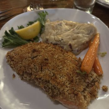 The Log Jam Restaurant - Maple Dijon Salmon - American Near Me - Lake George, New York The Log Jam Restaurant - Maple Dijon Salmon - American Near Me - Lake George, New York