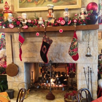 The Laurel Tree - See-thru fireplace in one of the dining rooms - Salad Near Me - Utopia, Texas