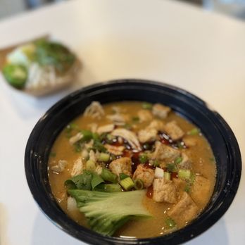 A Noodle Story - Red Curry Noodle Soup with Tofu, Bok Choy, and Chicken - Noodles Near Me - Temecula, California