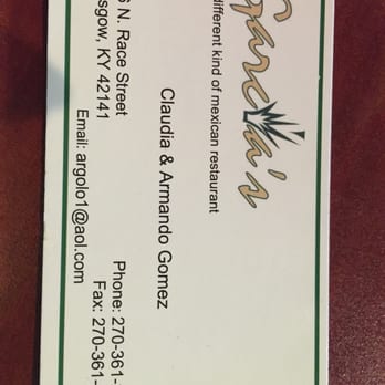 Garcia's Grill - For all ppl having problems calling at GARCIAS, on our card is the correct phone number .... THANK YOU !! - Mexican Near Me - Glasgow, Kentucky Garcia's Grill - For all ppl having problems calling at GARCIAS, on our card is the correct phone number .... THANK YOU !! - Mexican Near Me - Glasgow, Kentucky