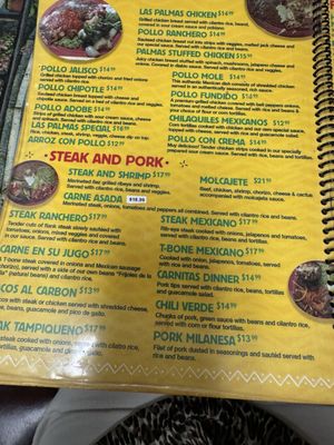 Menu photo 4 Las Palmas Mexican Restaurant Saint Louis, MO