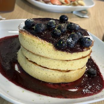 LOVELY SQUARE - Blueberry lemon pancakes. (Not soufflé) - Breakfast & Brunch Near Me - Sarasota, Florida LOVELY SQUARE - Blueberry lemon pancakes. (Not soufflé) - Breakfast & Brunch Near Me - Sarasota, Florida