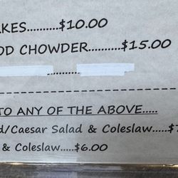 Capeside Diner specials Aug 2024