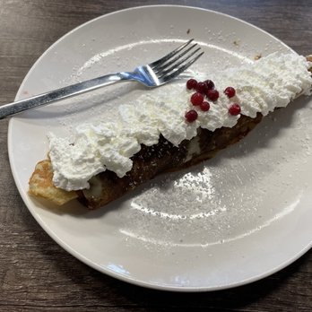 Lingon - Lingonberry Swedish pancake with whipped cream. - Modern European Near Me - Seattle, Washington Lingon - Lingonberry Swedish pancake with whipped cream. - Modern European Near Me - Seattle, Washington